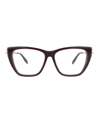Alexander McQueen Womens Cat Eye Violet Silver Transparent Fashion Designer Eyewear