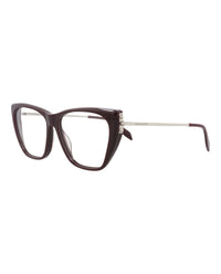 Alexander McQueen Womens Cat Eye Violet Silver Transparent Fashion Designer Eyewear