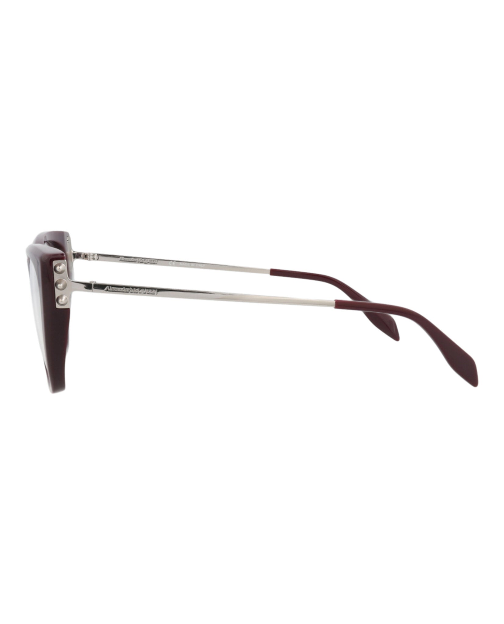 Alexander McQueen Womens Cat Eye Violet Silver Transparent Fashion Designer Eyewear