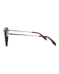 Alexander McQueen Womens Cat Eye Violet Silver Transparent Fashion Designer Eyewear