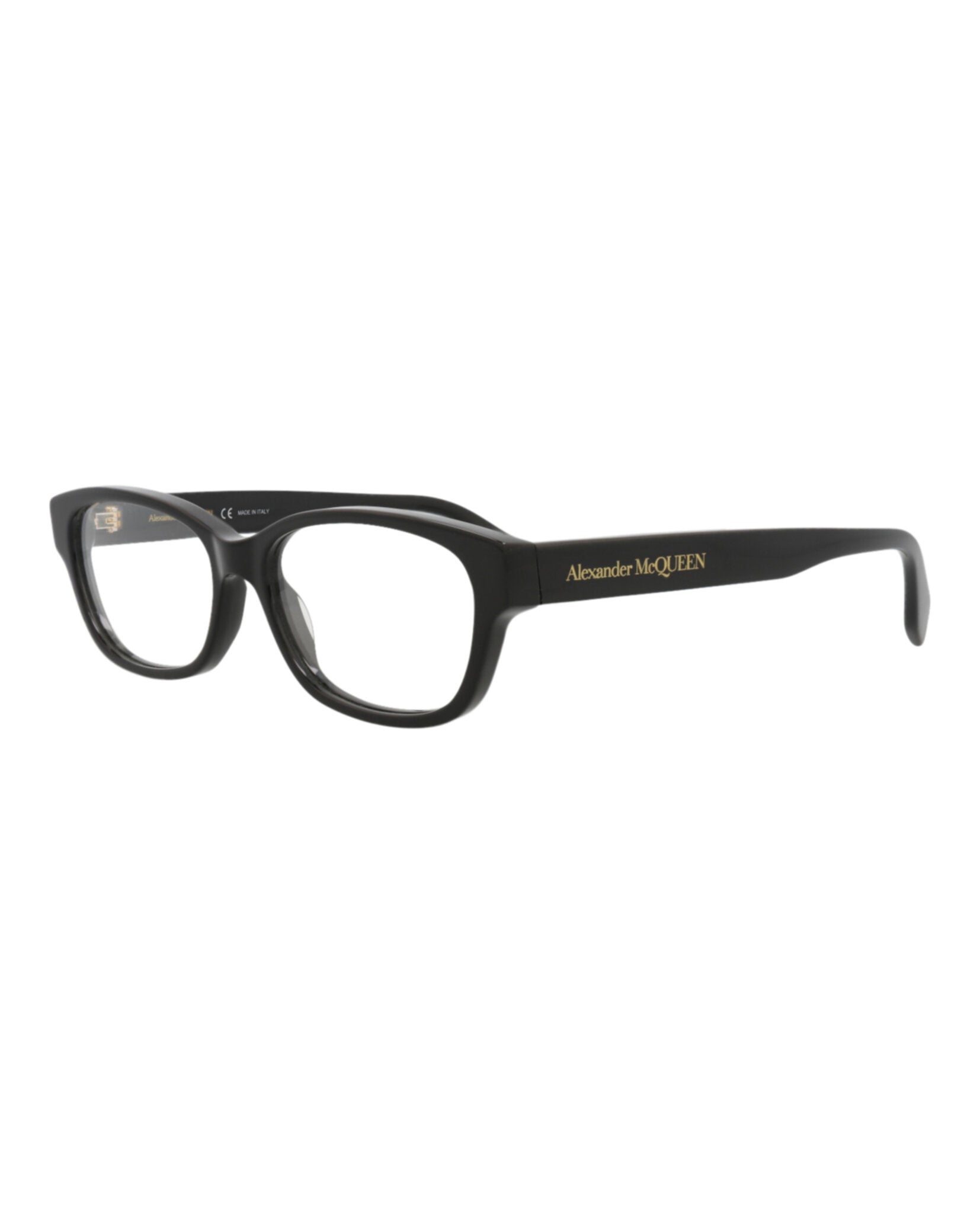 Alexander McQueen Womens Square/Rectangle Black Black Transparent Fashion Designer Eyewear