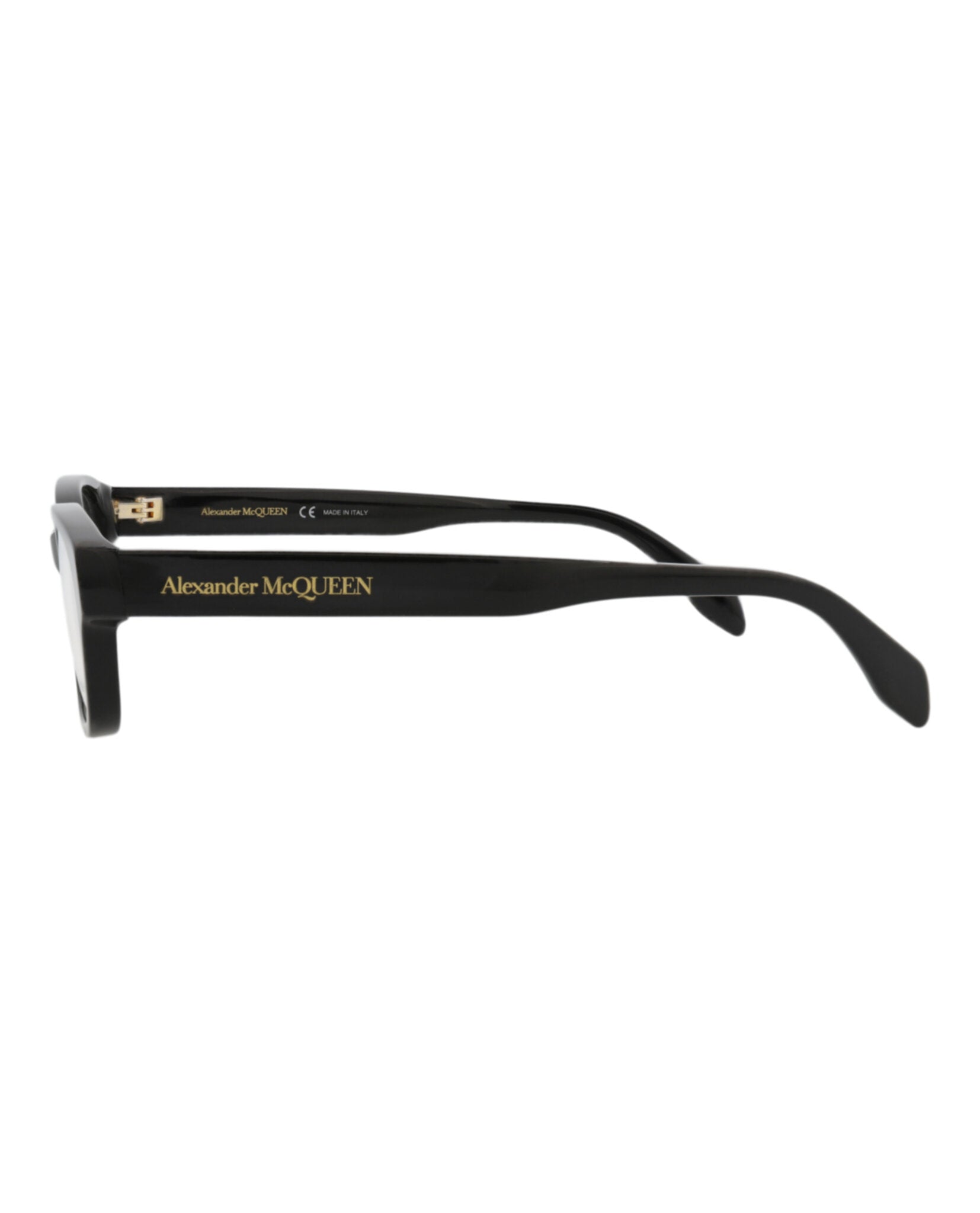 Alexander McQueen Womens Square/Rectangle Black Black Transparent Fashion Designer Eyewear