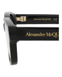 Alexander McQueen Womens Square/Rectangle Black Black Transparent Fashion Designer Eyewear