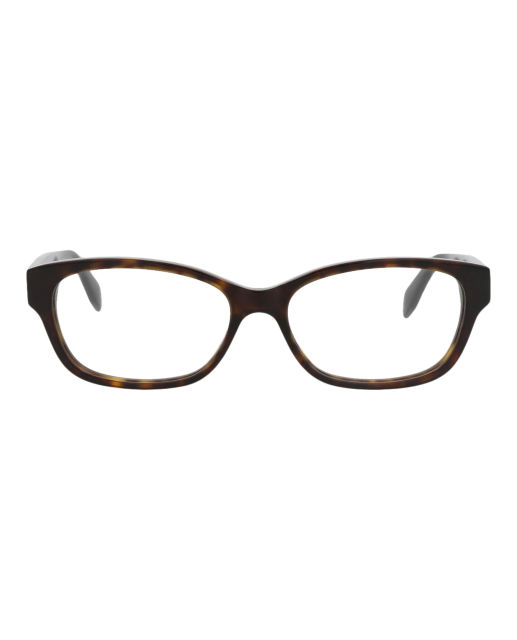 Alexander McQueen Womens Square/Rectangle Havana Havana Transparent Fashion Designer Eyewear