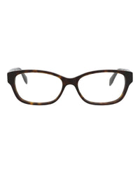 Alexander McQueen Womens Square/Rectangle Havana Havana Transparent Fashion Designer Eyewear