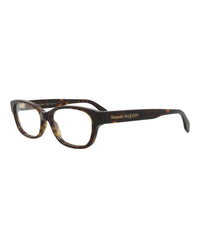 Alexander McQueen Womens Square/Rectangle Havana Havana Transparent Fashion Designer Eyewear