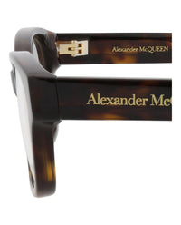 Alexander McQueen Womens Square/Rectangle Havana Havana Transparent Fashion Designer Eyewear