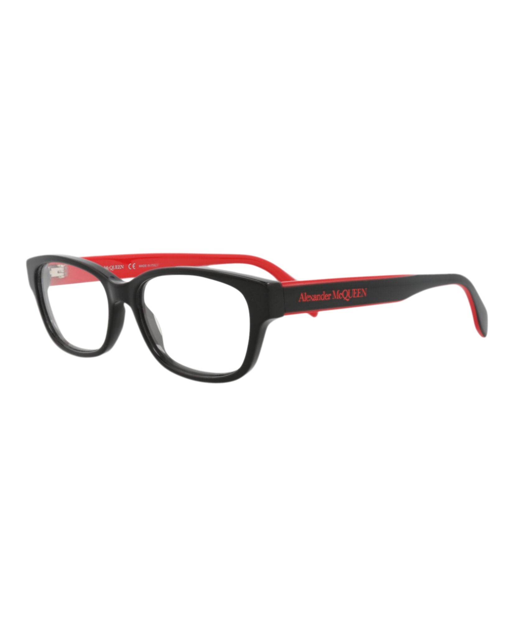 Alexander McQueen Womens Square/Rectangle Black Black Transparent Fashion Designer Eyewear