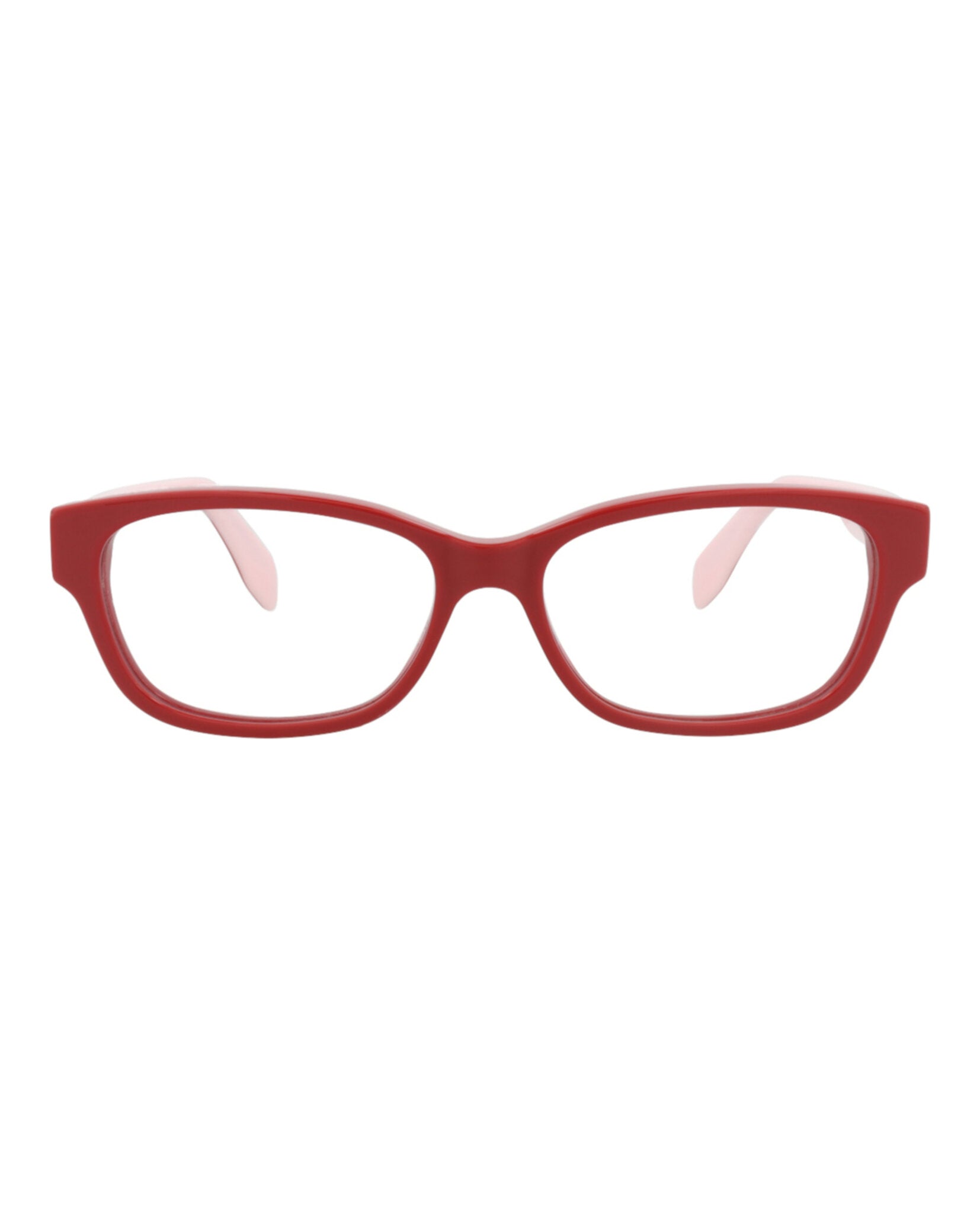 Alexander McQueen Womens Square/Rectangle Red Red Transparent Fashion Designer Eyewear