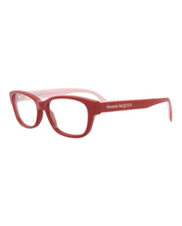Alexander McQueen Womens Square/Rectangle Red Red Transparent Fashion Designer Eyewear