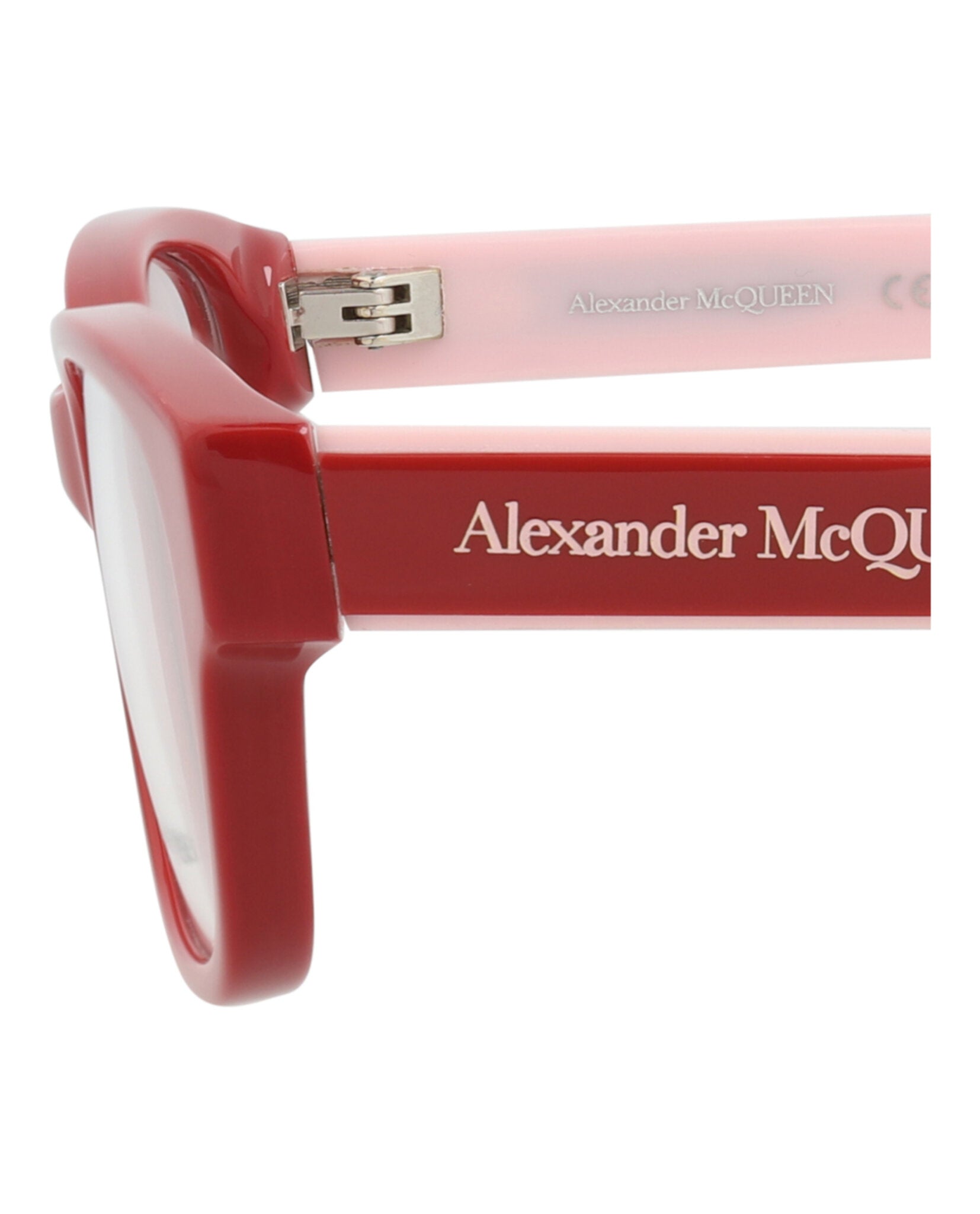 Alexander McQueen Womens Square/Rectangle Red Red Transparent Fashion Designer Eyewear