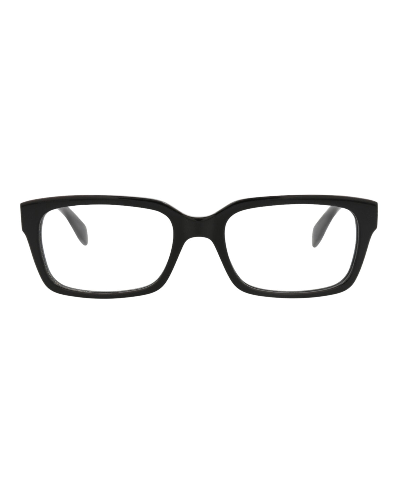 Alexander McQueen Mens Square/Rectangle Black Black Transparent Fashion Designer Eyewear