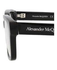 Alexander McQueen Mens Square/Rectangle Black Black Transparent Fashion Designer Eyewear