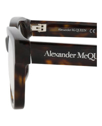 Alexander McQueen Mens Square/Rectangle Havana Havana Transparent Fashion Designer Eyewear