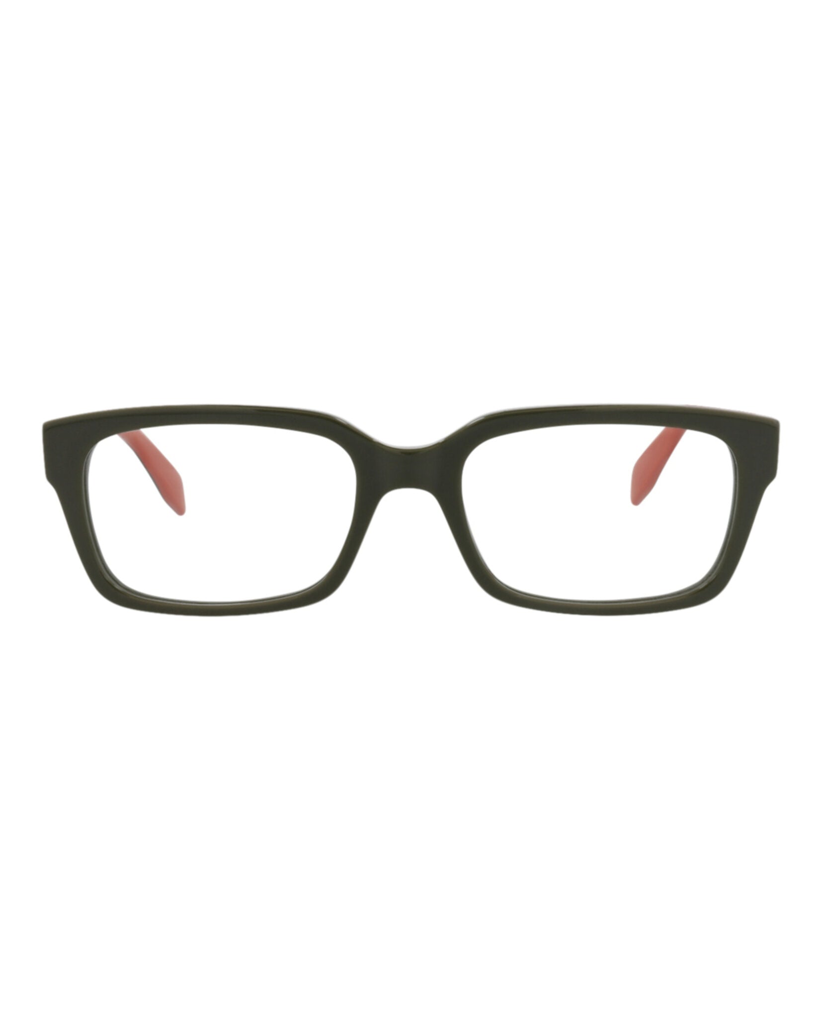 Alexander McQueen Mens Square/Rectangle Green Green Transparent Fashion Designer Eyewear