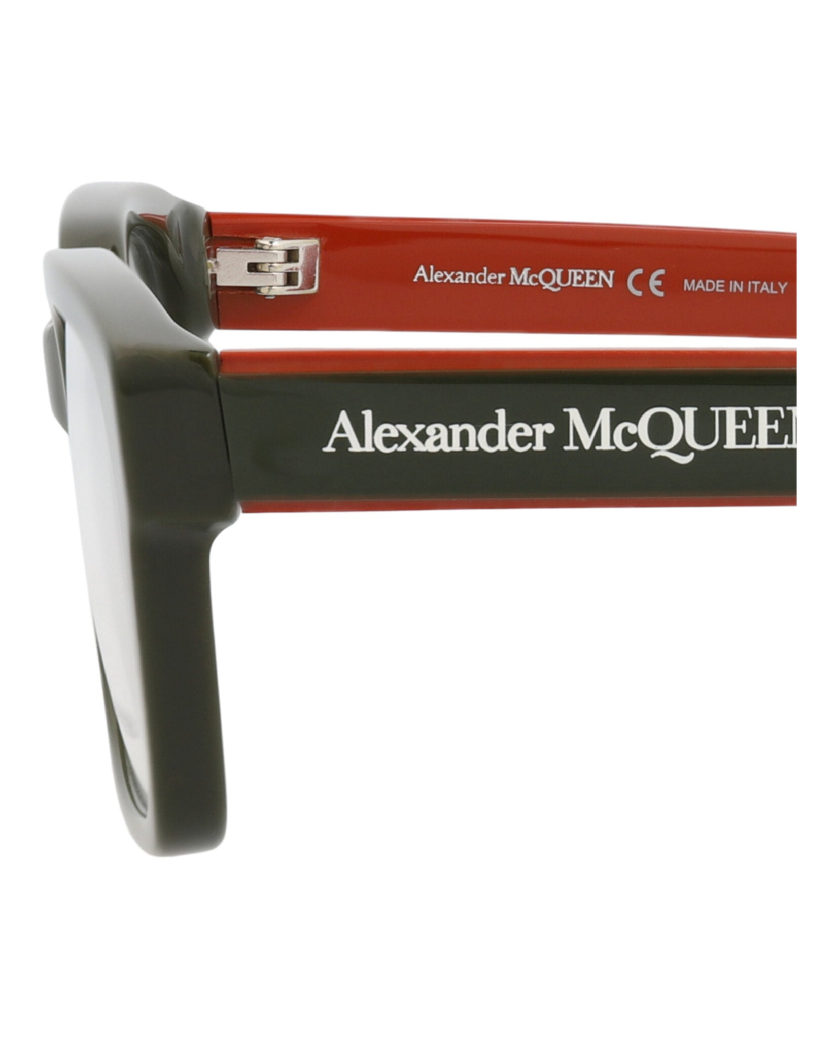Alexander McQueen Mens Square/Rectangle Green Green Transparent Fashion Designer Eyewear