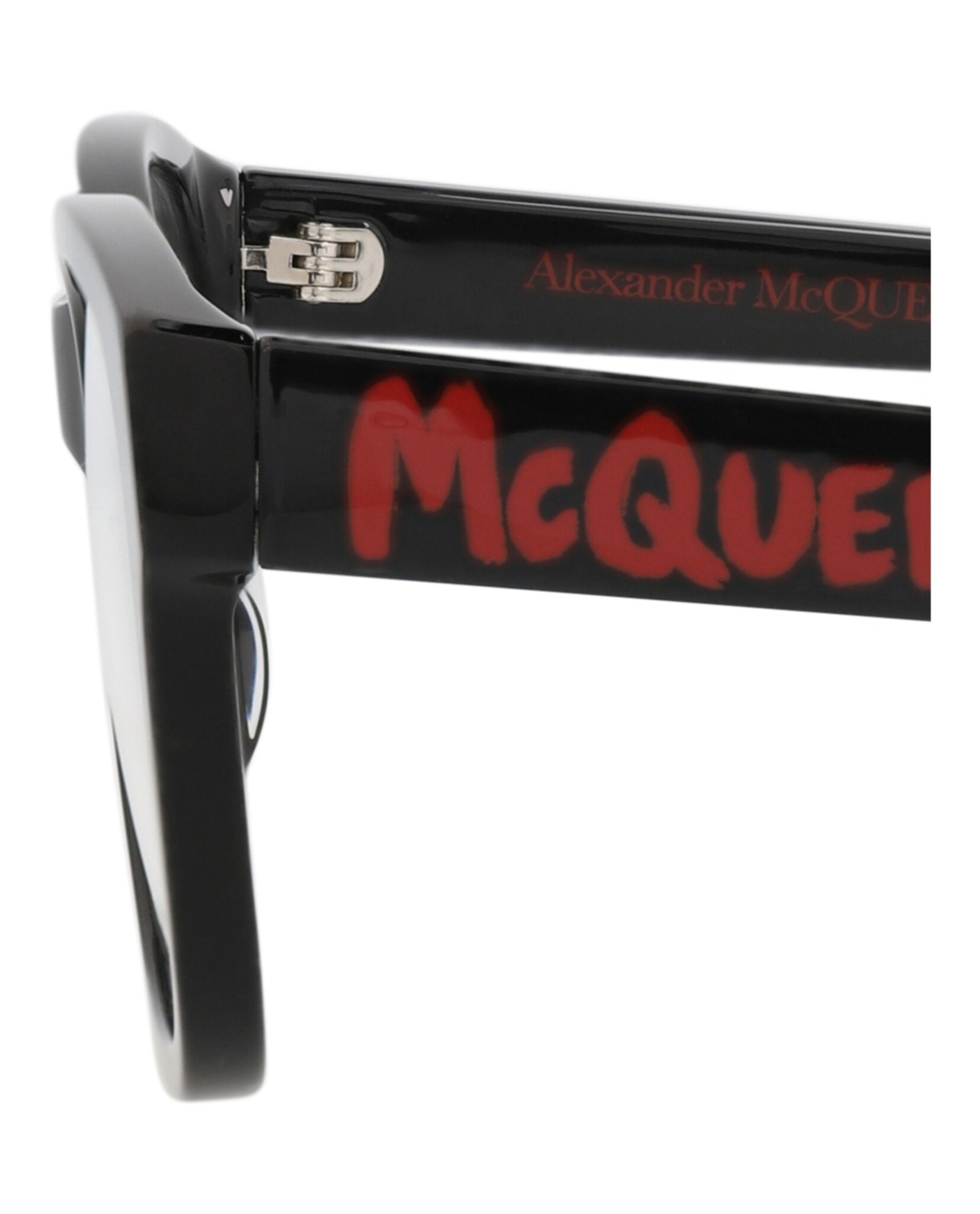 Alexander McQueen Mens Square/Rectangle Black Black Transparent Fashion Designer Eyewear