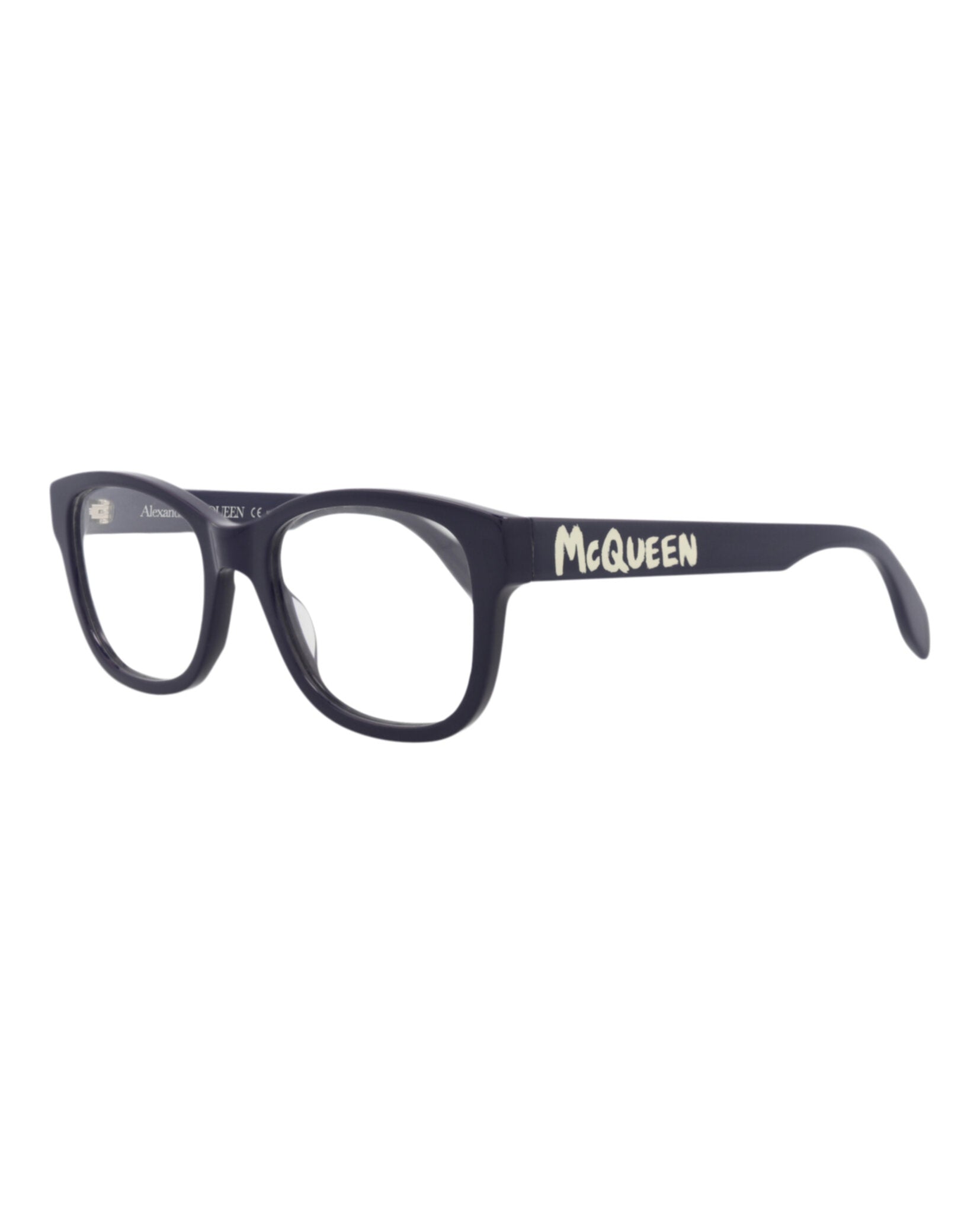 Alexander McQueen Mens Square/Rectangle Blue Blue Transparent Fashion Designer Eyewear
