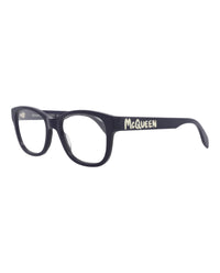 Alexander McQueen Mens Square/Rectangle Blue Blue Transparent Fashion Designer Eyewear