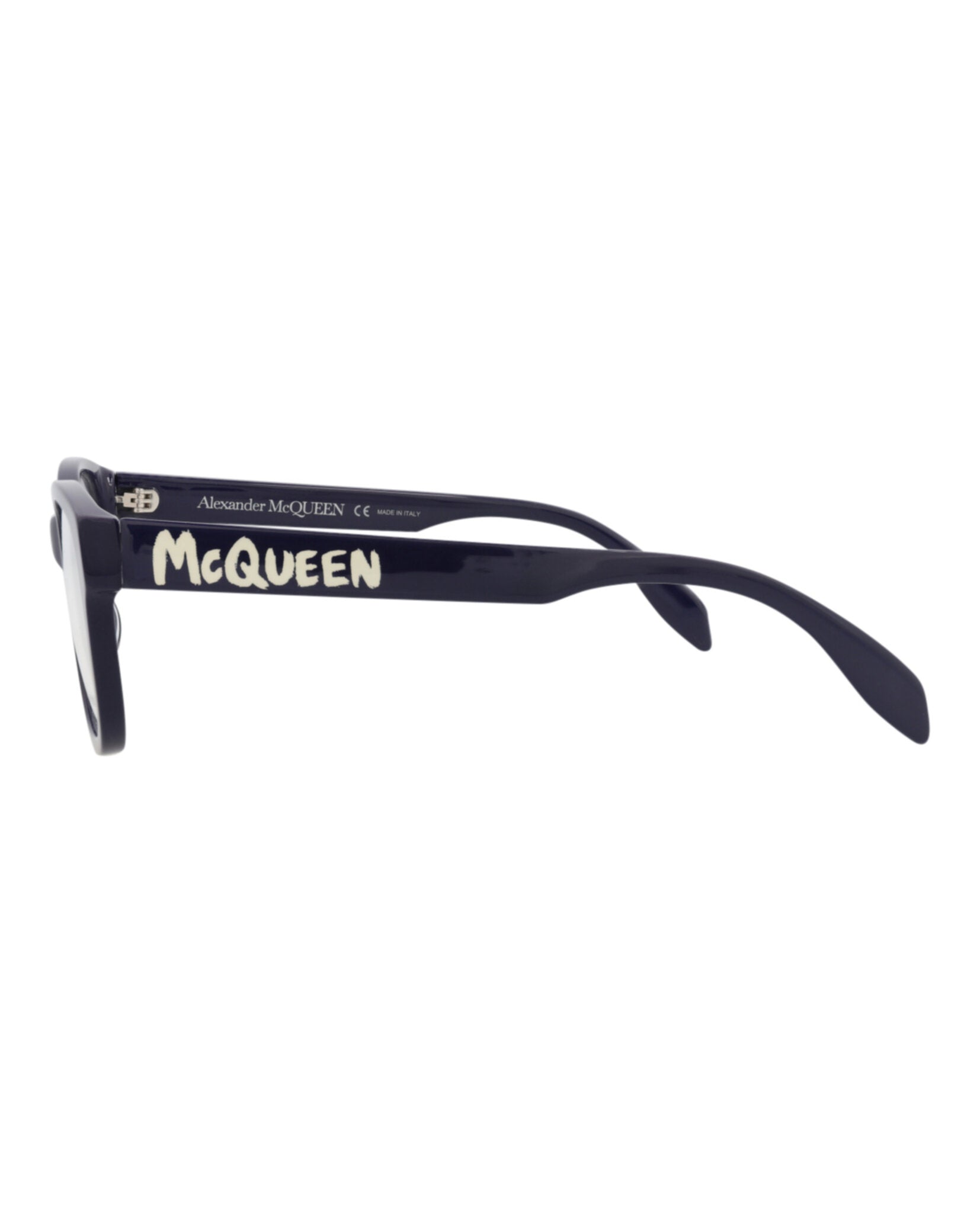 Alexander McQueen Mens Square/Rectangle Blue Blue Transparent Fashion Designer Eyewear