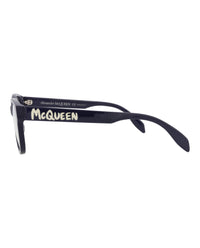 Alexander McQueen Mens Square/Rectangle Blue Blue Transparent Fashion Designer Eyewear