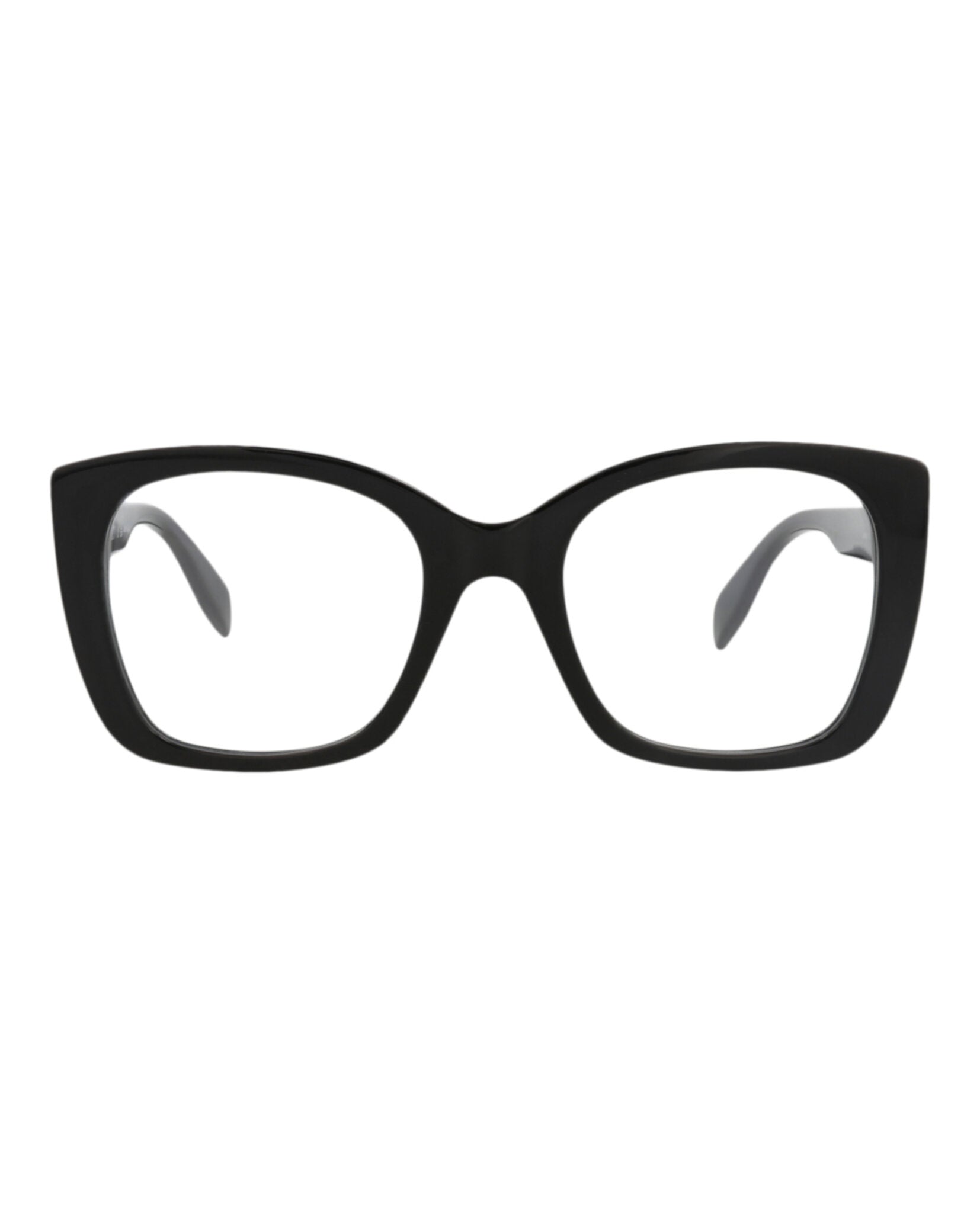 Alexander McQueen Womens Square/Rectangle Black Black Transparent Fashion Designer Eyewear