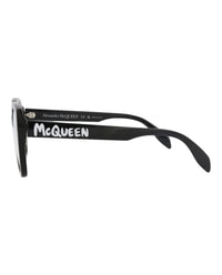 Alexander McQueen Womens Square/Rectangle Black Black Transparent Fashion Designer Eyewear
