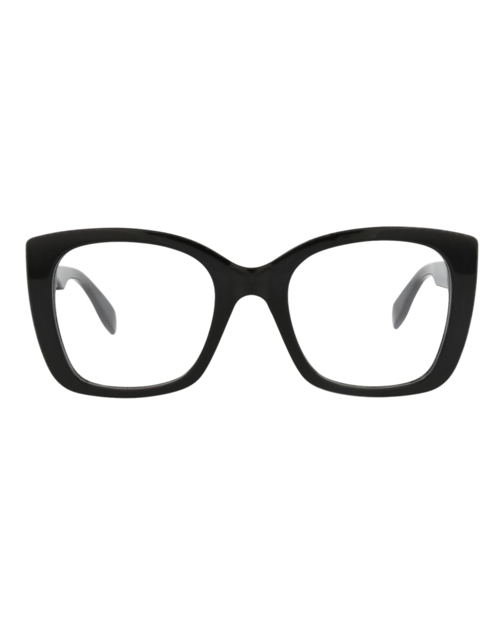 Alexander McQueen Womens Square/Rectangle Black Black Transparent Fashion Designer Eyewear