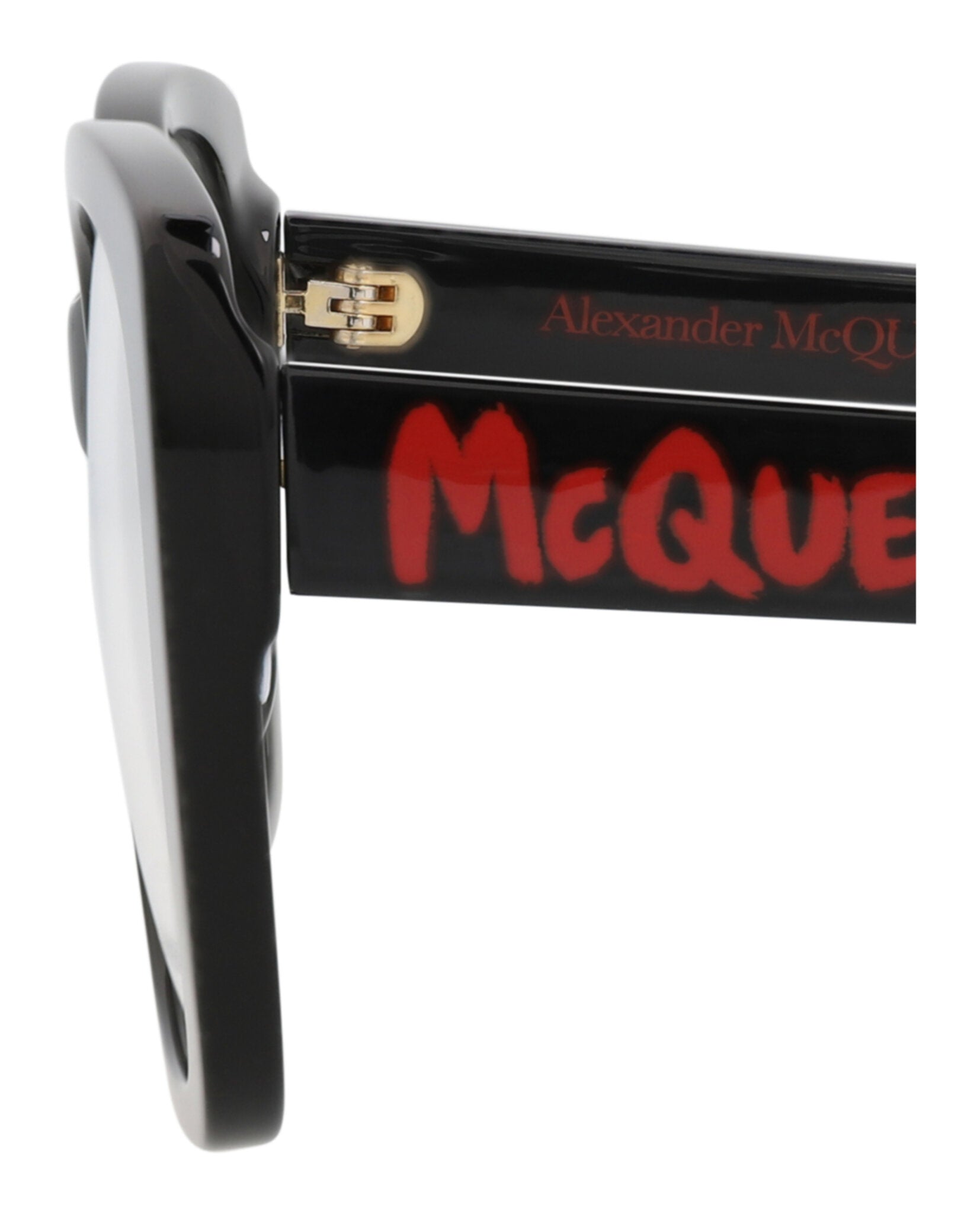 Alexander McQueen Womens Square/Rectangle Black Black Transparent Fashion Designer Eyewear