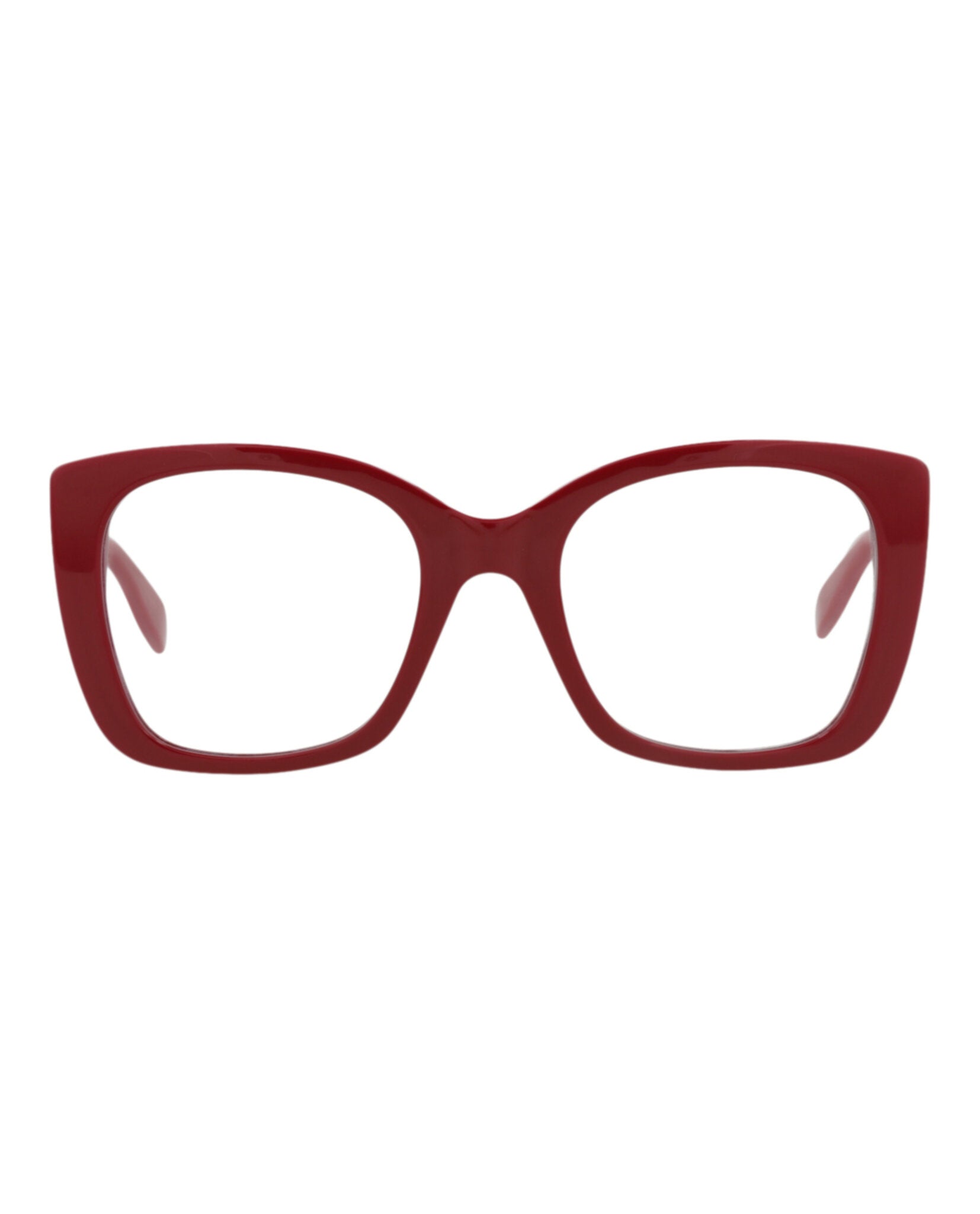 Alexander McQueen Womens Square/Rectangle Red Red Transparent Fashion Designer Eyewear