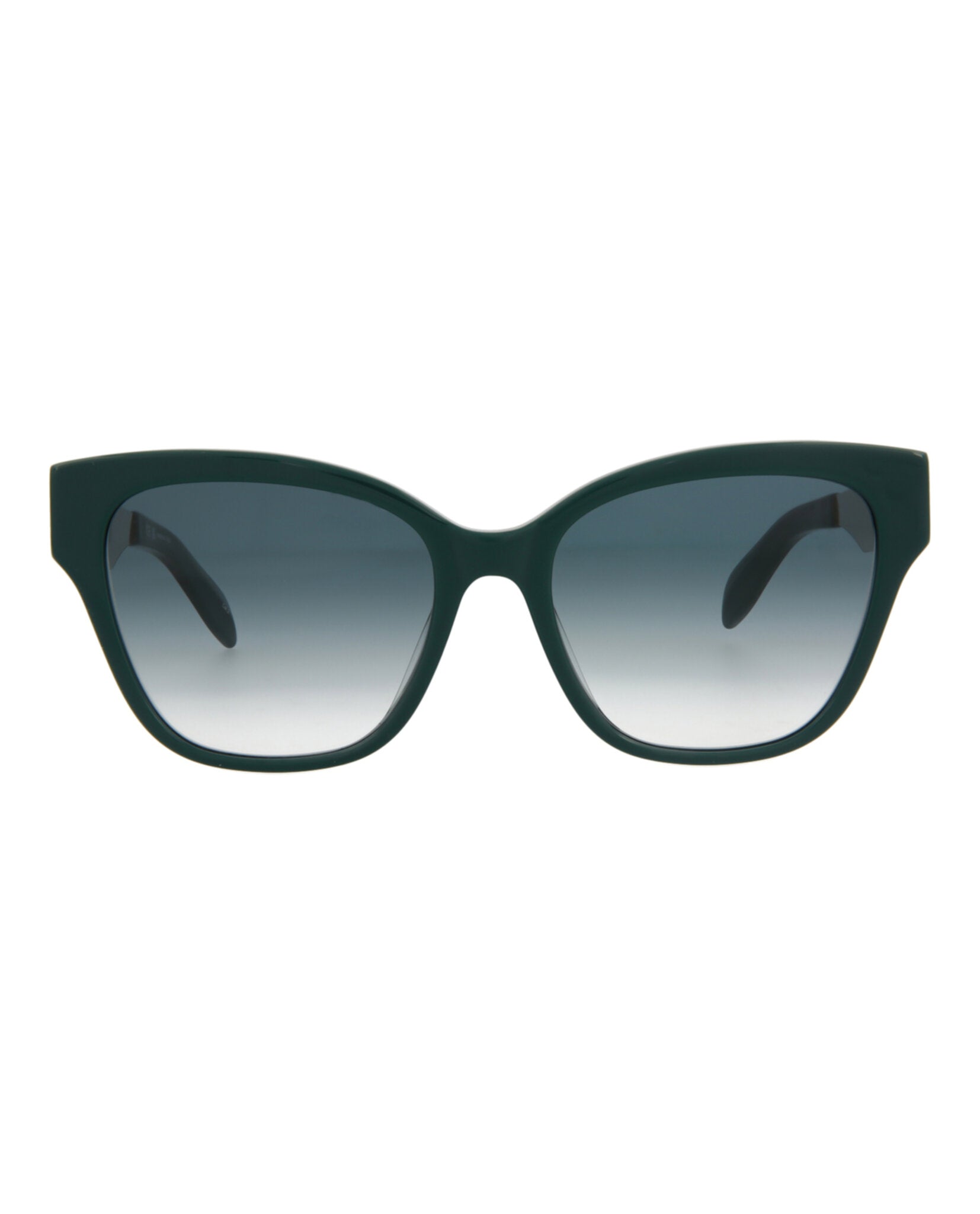 Alexander McQueen Womens Cat Eye Green Silver Grey Fashion Designer Eyewear