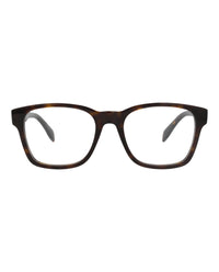 Alexander McQueen Mens Square/Rectangle Havana Havana Transparent Fashion Designer Eyewear
