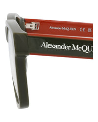 Alexander McQueen Mens Square/Rectangle Green Green Transparent Fashion Designer Eyewear