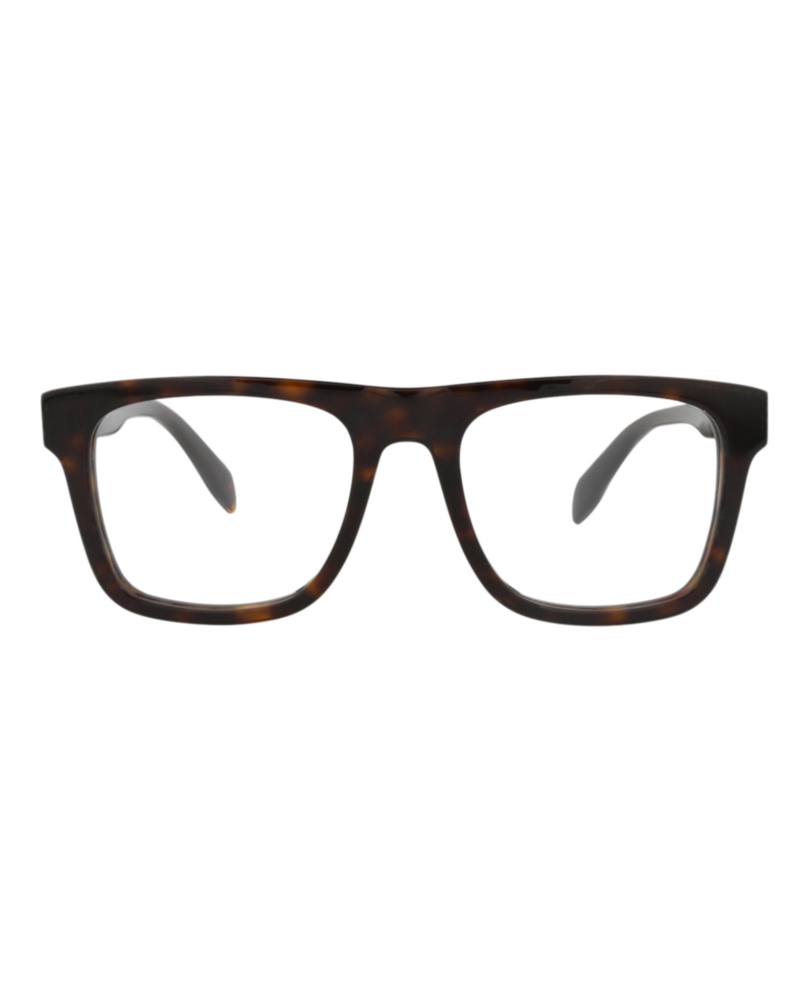 Alexander McQueen Mens Square/Rectangle Havana Havana Transparent Fashion Designer Eyewear