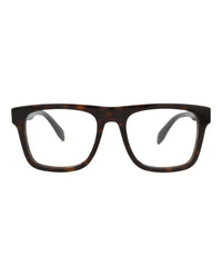 Alexander McQueen Mens Square/Rectangle Havana Havana Transparent Fashion Designer Eyewear