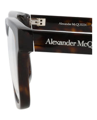 Alexander McQueen Mens Square/Rectangle Havana Havana Transparent Fashion Designer Eyewear