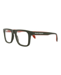 Alexander McQueen Mens Square/Rectangle Green Green Transparent Fashion Designer Eyewear