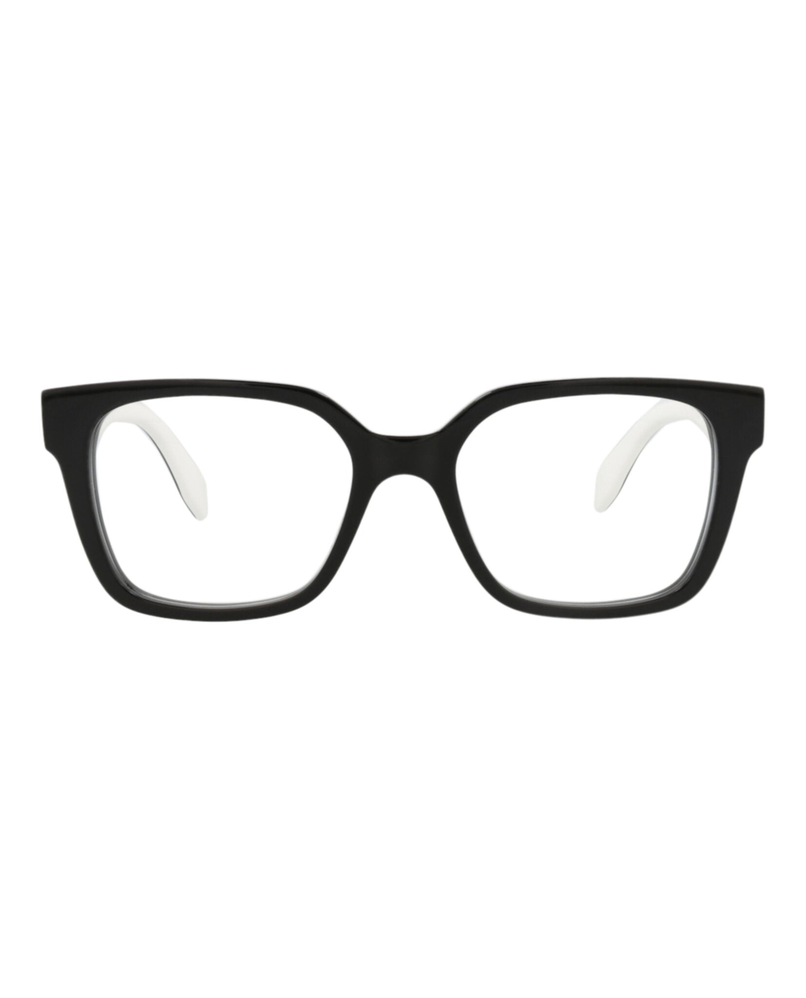 Alexander McQueen Mens Square/Rectangle Black Black Transparent Fashion Designer Eyewear