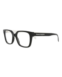Alexander McQueen Mens Square/Rectangle Black Black Transparent Fashion Designer Eyewear