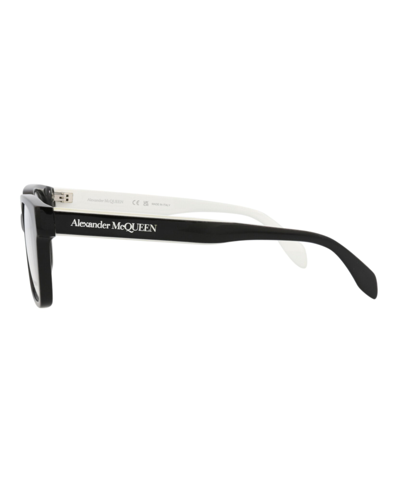 Alexander McQueen Mens Square/Rectangle Black Black Transparent Fashion Designer Eyewear
