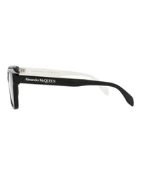 Alexander McQueen Mens Square/Rectangle Black Black Transparent Fashion Designer Eyewear