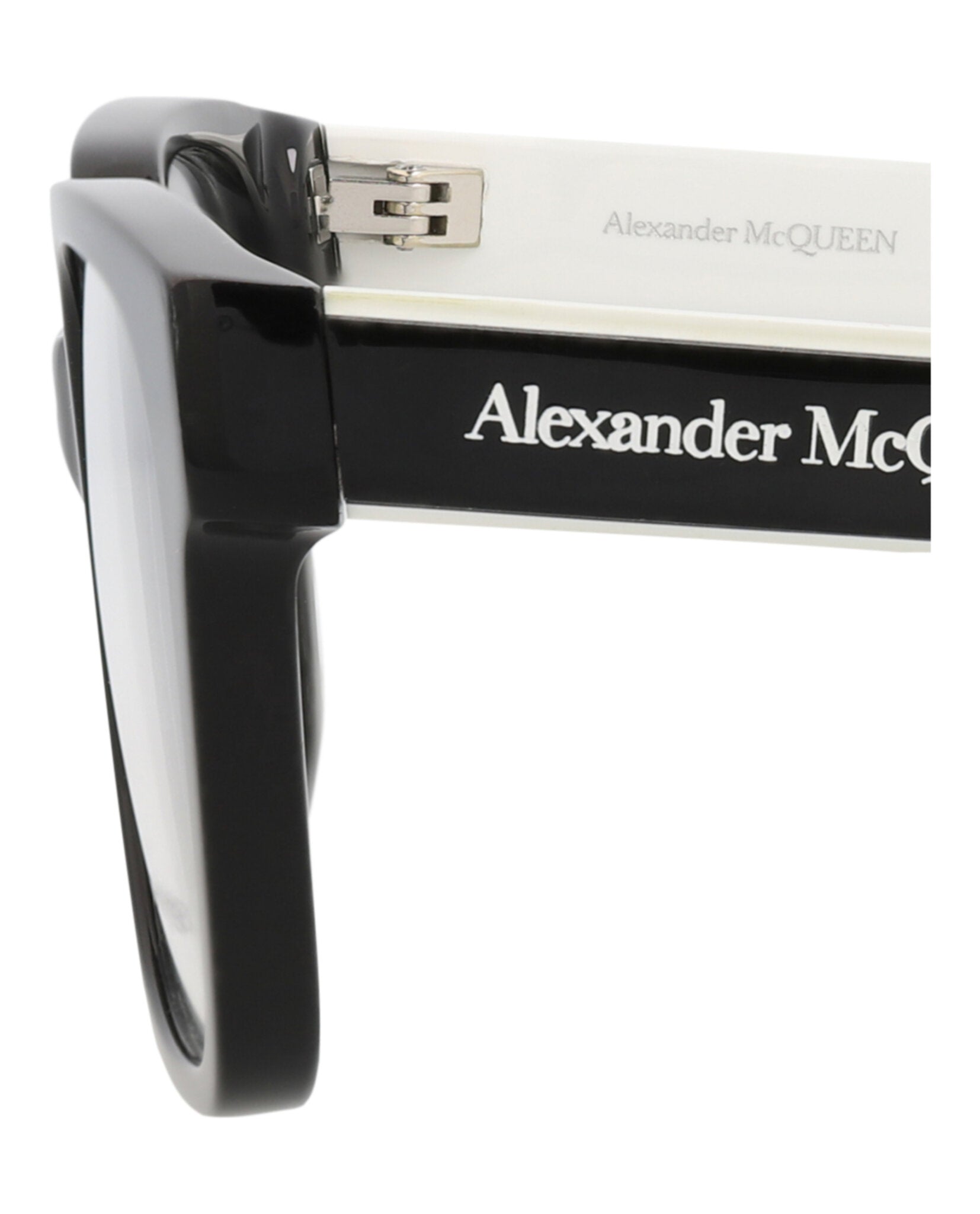 Alexander McQueen Mens Square/Rectangle Black Black Transparent Fashion Designer Eyewear