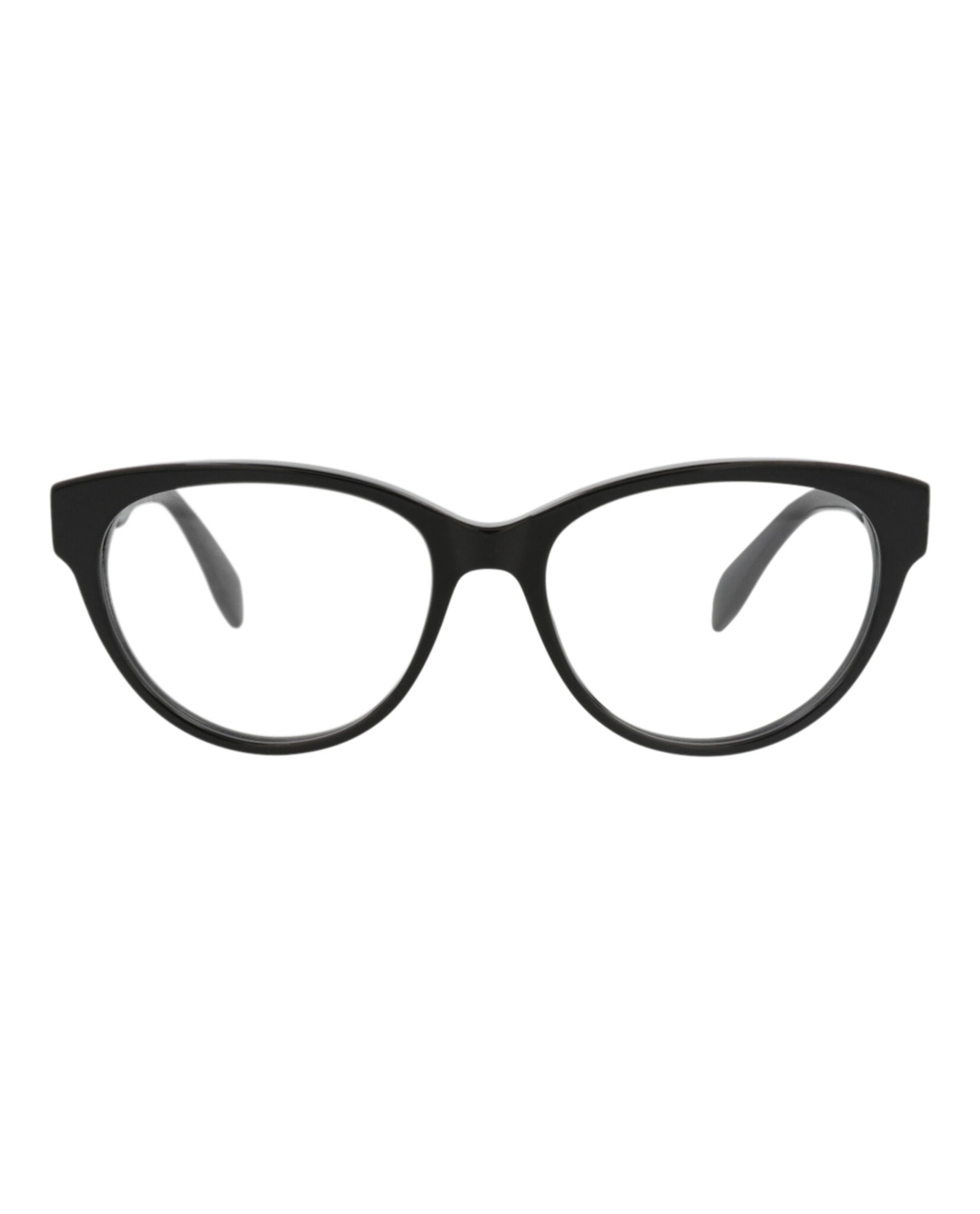 Alexander McQueen Womens Cat Eye Black Black Transparent Fashion Designer Eyewear