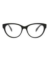 Alexander McQueen Womens Cat Eye Black Black Transparent Fashion Designer Eyewear