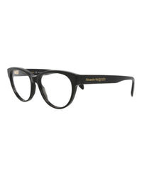 Alexander McQueen Womens Cat Eye Black Black Transparent Fashion Designer Eyewear