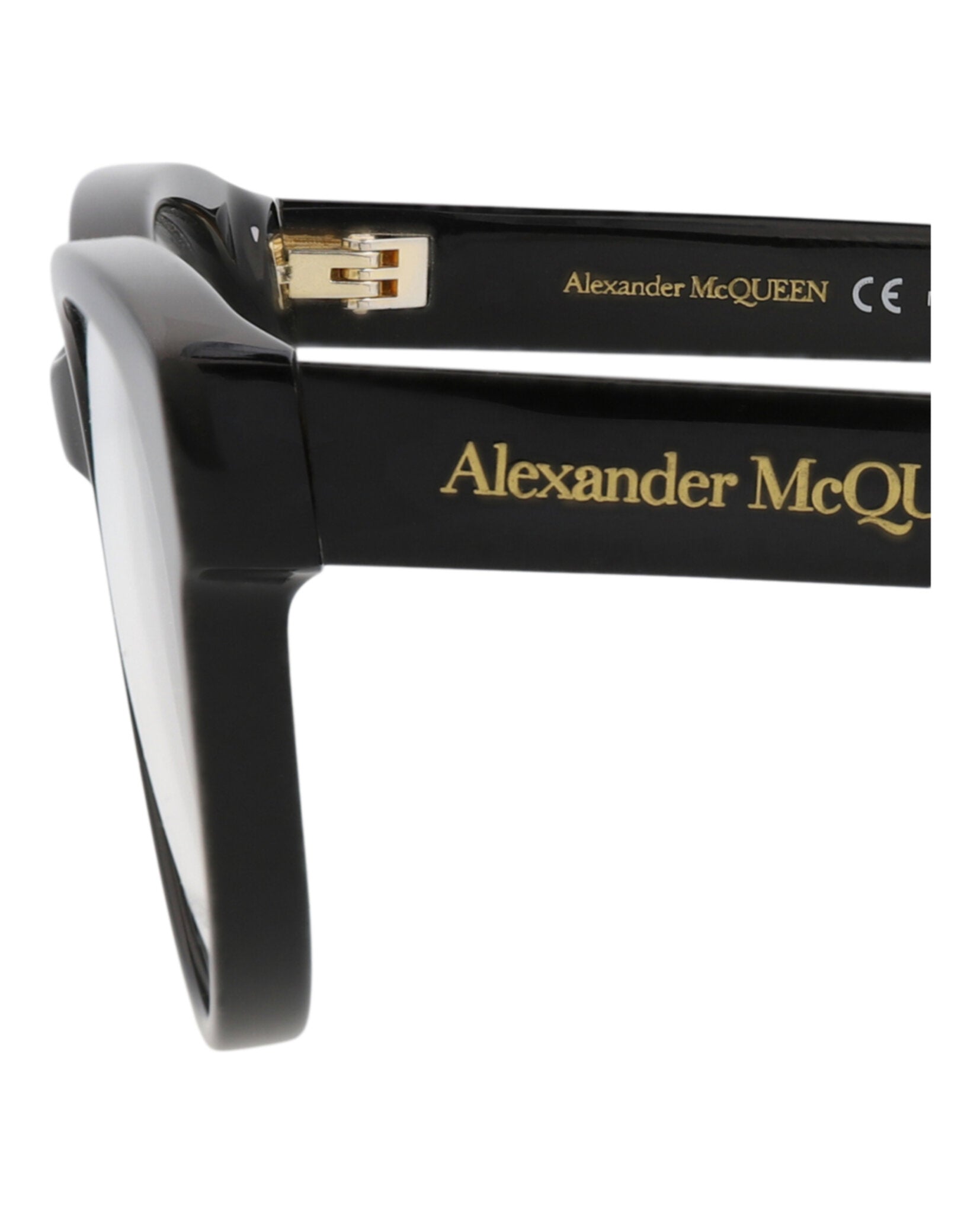 Alexander McQueen Womens Cat Eye Black Black Transparent Fashion Designer Eyewear