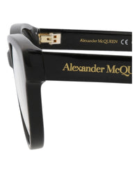 Alexander McQueen Womens Cat Eye Black Black Transparent Fashion Designer Eyewear