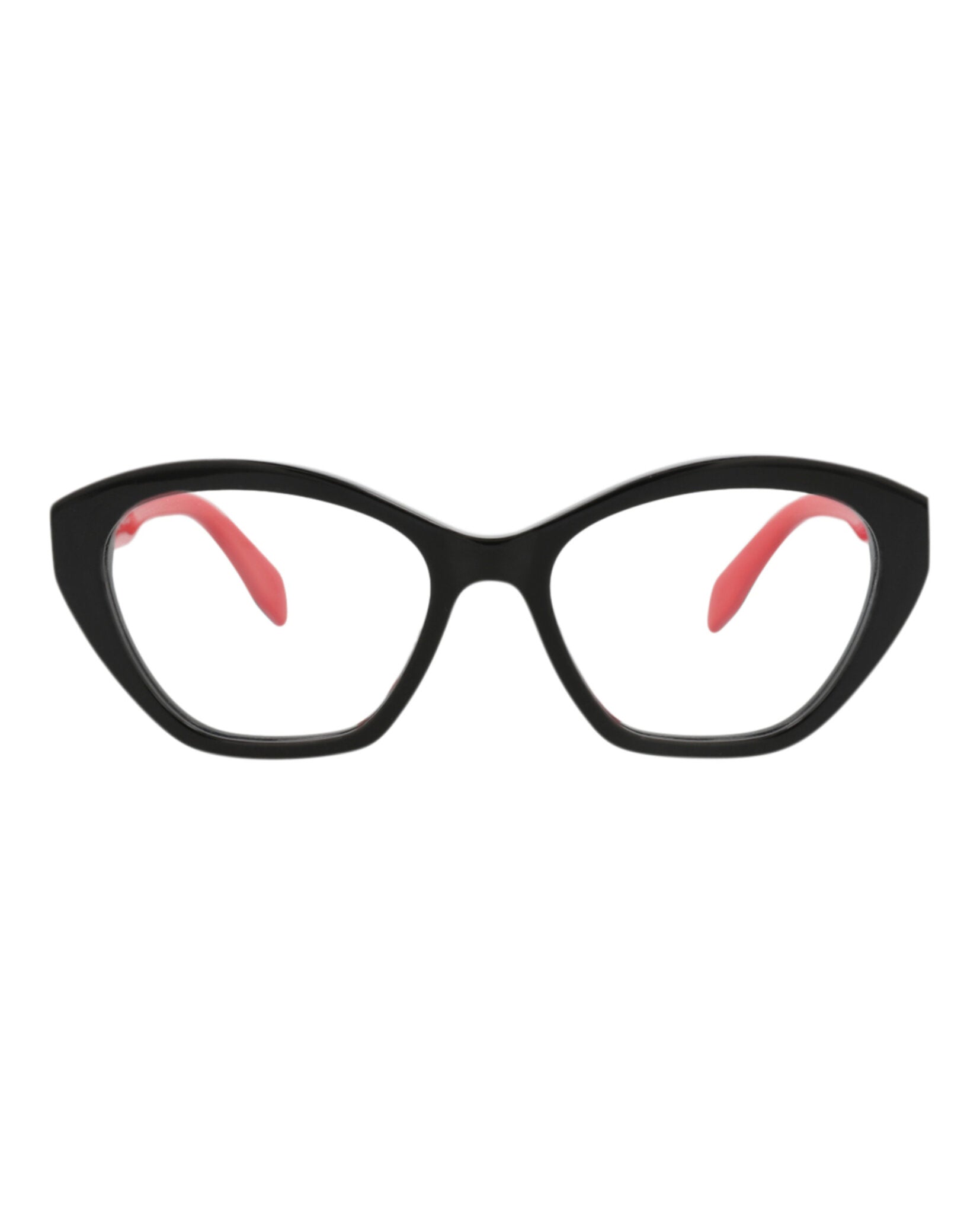 Alexander McQueen Womens Cat Eye Black Black Transparent Fashion Designer Eyewear