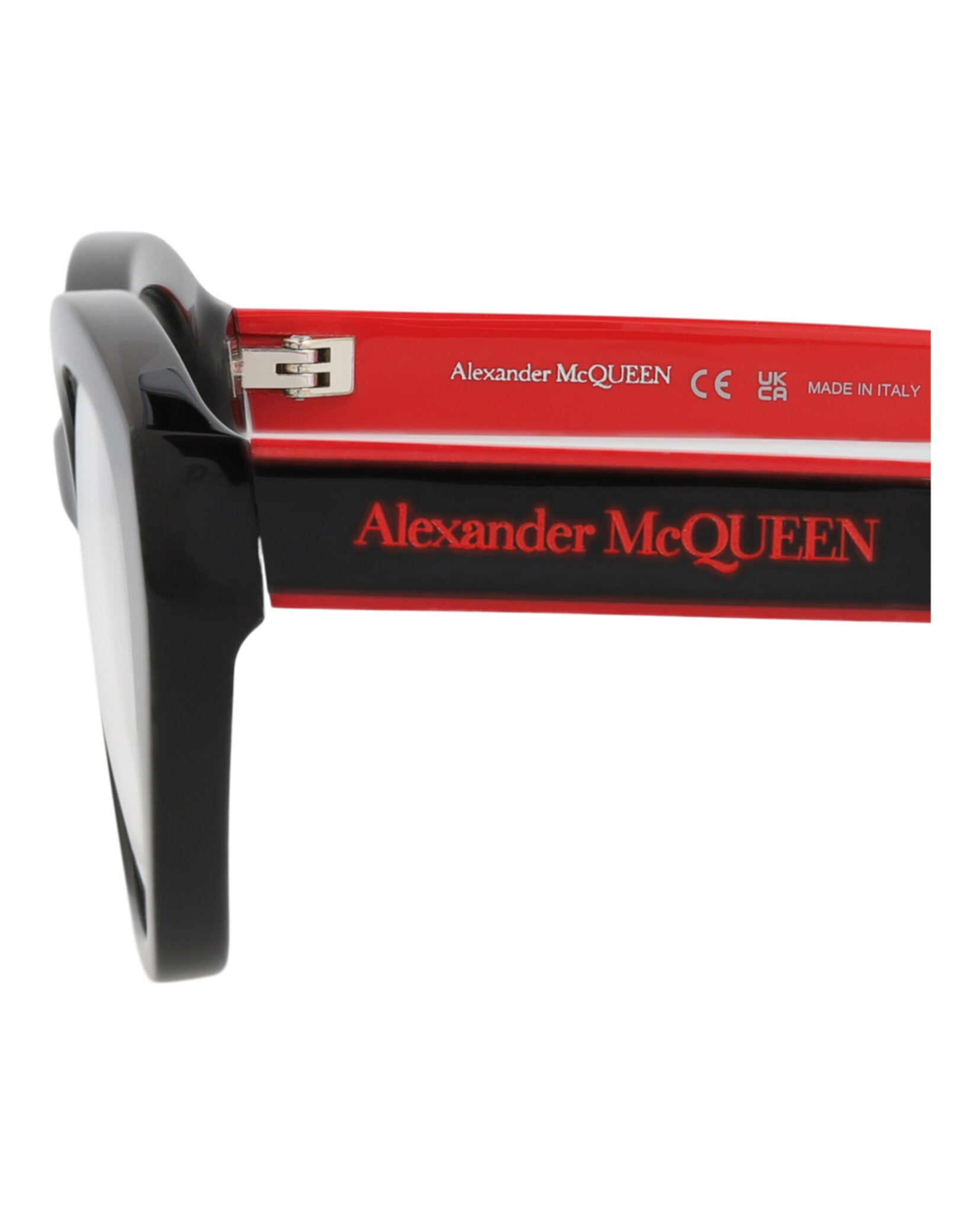 Alexander McQueen Womens Cat Eye Black Black Transparent Fashion Designer Eyewear