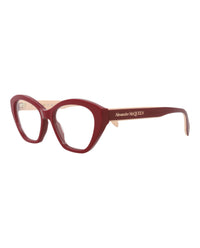 Alexander McQueen Womens Cat Eye Red Red Transparent Fashion Designer Eyewear